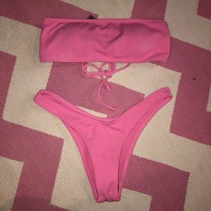 Pink Bandeau Bikini